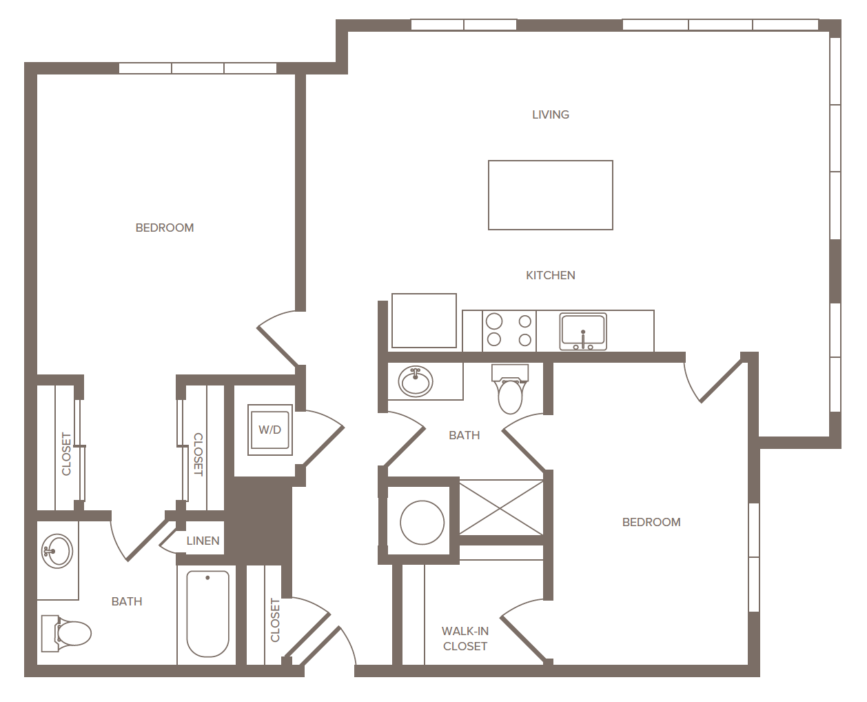 Floorplan for Apartment #1213, 2 bedroom unit at Halstead Parsippany